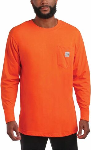 قميص رجالي بأكمام طويلة من Bass Creek Outfitters - قمصان عمل ثقيلة الوزن بياقة دائرية وأكمام طويلة للرجال مع تي شيرت بجيب (M-XXL) in Kuwait