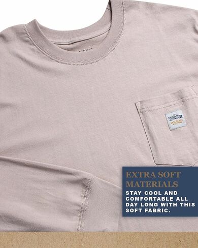 Bass Creek Outfitters Mens Long Sleeve Shirt - Heavyweight Crewneck Long Sleeve Work Shirts for Men with Pocket Tee (M-XXL) in Kuwait