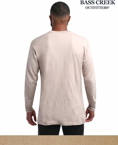 Bass Creek Outfitters Mens Long Sleeve Shirt - Heavyweight Crewneck Long Sleeve Work Shirts for Men with Pocket Tee (M-XXL) in Kuwait