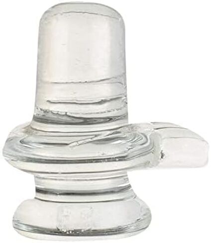 Natural Crystal Sphatik Shivling with Nandi for Puja, Table-Home Decor, Car Dashboard and Gift (Size 5cm Approx) in Saudi Arabia