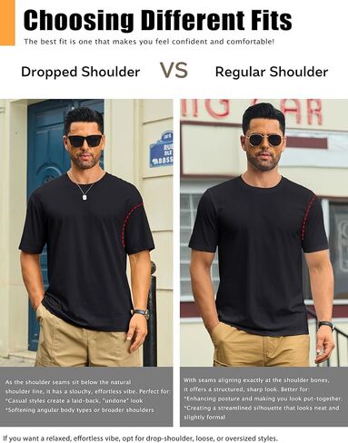 Cotrasen Men's T-Shirt Curve Hem UPF 50+ Moisture Wicking Cooling Short Sleeve Casual Slightly Loose Solid Basic Tee Tops in Kuwait