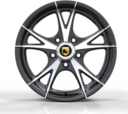 Generic CW514 4 قطع جنوط مقطورة ألومنيوم عجلة 14X5، 5X4.5 عجلة مقطورة ذات وجه آلي أسود in Saudi Arabia