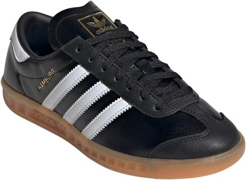 حذاء رياضي نسائي هامبورغ برباط من adidas - كاجوال - أسود - مقاس 8 M in Saudi Arabia