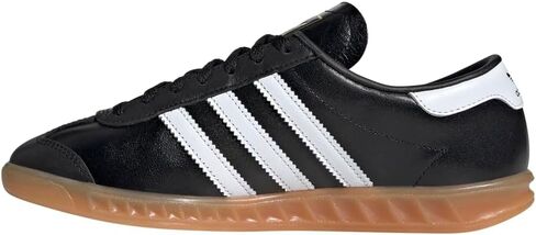 حذاء رياضي نسائي هامبورغ برباط من adidas - كاجوال - أسود - مقاس 8 M in Saudi Arabia