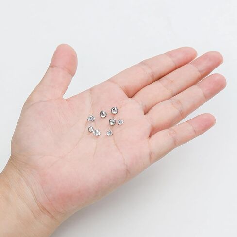 Akeoqi 20Pcs Dermal Anchor Tops 16G Surgical Steel Micro Dermal Piercing Jewelry CZ Ball Star Square Heart Triangle Shaped Internally Threaded Dermal Piercings for Women Men 2.5mm 3mm 4mm 5mm in Kuwait