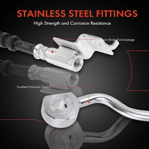A-Premium Front Passenger Brake Hydraulic Hose Compatible with Jeep Models - Wrangler 1990 1991 1992 1993 1994 1995 - Replace# 52008778AC in Saudi Arabia