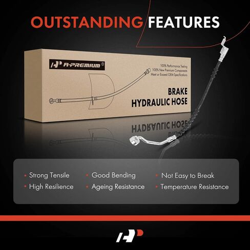 A-Premium Front Passenger Brake Hydraulic Hose Compatible with Jeep Models - Wrangler 1990 1991 1992 1993 1994 1995 - Replace# 52008778AC in Saudi Arabia