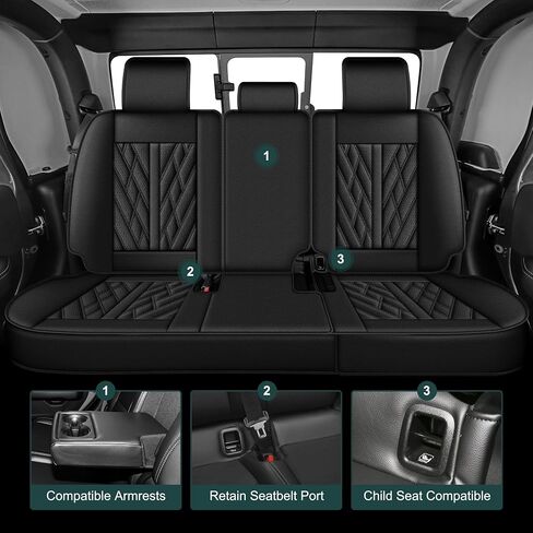 AOMSAZTO Car Seat Covers Custom Fit for Jeep Gladiator 2020-2024 2025 Full Set Leather Waterproof Seat Covers Truck (Black) in Saudi Arabia