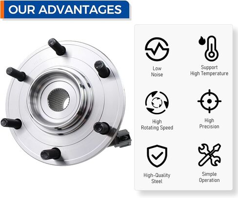 PAROD Pair of 2 Front 515125 4WD Wheel Hub Bearing Assembly Fit for 2008-2010 Infiniti QX56, 2008-2012 Nissan Armada, Titan 6Lugs w/ABS in Saudi Arabia