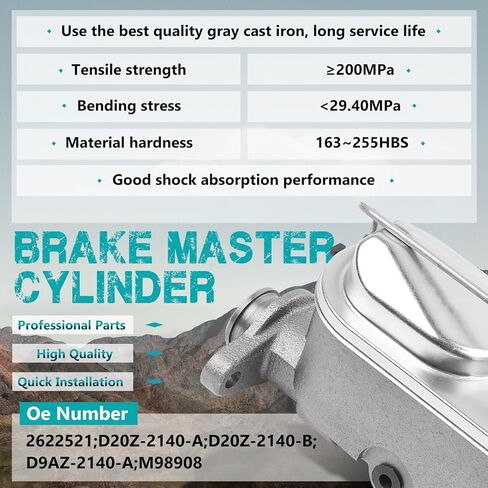 Brake Master Cylinder with Reservoir Compatible with Ford Thunderbird, LTD Crown Victoria, Custom 500 & Lincoln Continental, Town Car, Mark IV, Mark VI & Mercury Grand Marquis, Montego in Saudi Arabia
