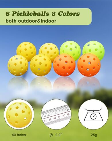 NQV Pickleball Set with Net,10FT Half Court Size Pickleball Net Portable Outdoor Indoor Driveway Home+4 Wood Paddles+4 Pickle Balls+4 Ball Retrievers, Pickleball Set for Adults Kids Beginners Pros in Kuwait