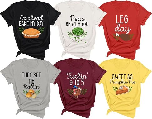 Thanksgiving Puns Shirts, Funny Matching Family Thanksgiving Shirts, Friendsgiving Group Shirt, Matching Thanksgiving Outfits in Saudi Arabia