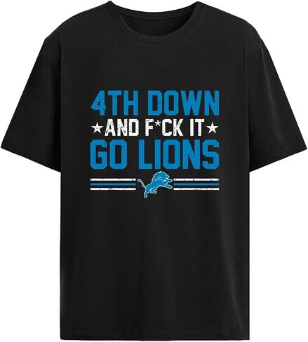 4th Down and F_CK It Go Lions tees for Men Graphic Vintage in Saudi Arabia