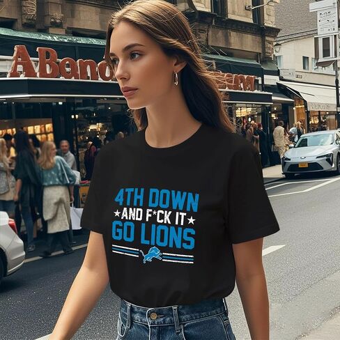4th Down and F_CK It Go Lions tees for Men Graphic Vintage in Saudi Arabia