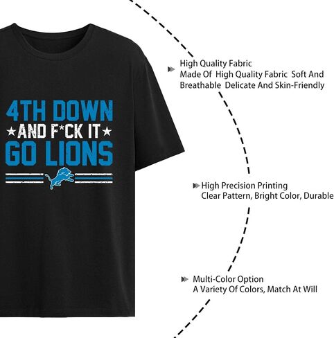4th Down and F_CK It Go Lions tees for Men Graphic Vintage in Saudi Arabia