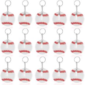 Taiyin 20 Pcs Softball Baseball Acrylic Keychain Blanks Acrylic Keychain with Tassel,Softball Party Gifts for Team(Softball) in Kuwait