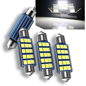 4 قطع مصابيح داخلية للسيارة، 1200LM 6000K مصابيح LED داخلية لخريطة القبة، 2835 شريحة 578 لمبة LED، 211-2 212-2 569 6411 6451 41 مم 42 مم، عالمية للسيارات (أزرق) in Kuwait