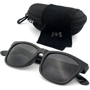 نظارات شمسية J+S Mission Mark II مستطيلة مستقطبة للرجال | إطار مفصلي زنبركي | مستقطبة 100% UV 400 | مقاس متوسط-صغير in Kuwait