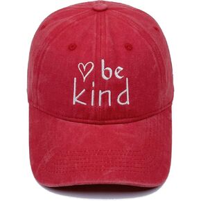 Be Kind Embroidered Baseball Cap - Cotton Vintage Dad Hat for Women & Men, Adjustable Unisex Inspirational Hat in Kuwait