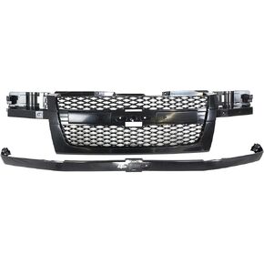 Garage-Pro Front Grille Assembly Kit For 2004-2012 Chevrolet Colorado, Textured Dark Gray Shell, Grill Trim 2-piece Design with Emblem Provision Plastic in Kuwait