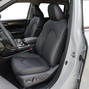 Custom Fit for Toyota Highlander 2015-2019 3 Rows 8 Seats Models Seat Covers Full Coverage Faux Leather Waterproof and Airbag Compatible(Black) in Saudi Arabia