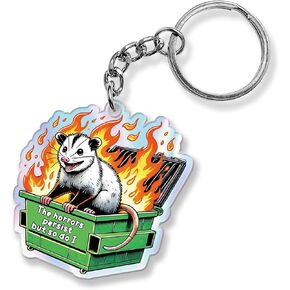 Nurse Keychain, Cute Opossum Decor Acrylic Emotional Support Keychain Inspirational Opossum Gifts for Motorcycles Cars Backpack Handbag -2 in Kuwait