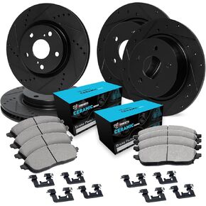 R1 Concepts Front and Rear Brakes and Rotors| Hardware Included| Front and Rear Ceramic Brake Pads and Rotors Kit| Fits 2009-2010 Pontiac Vibe; 2009-2019 Toyota Corolla; 2009-2013 Toyota Matrix in Kuwait
