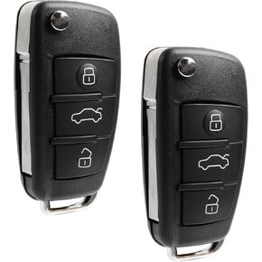 USARemote Key Fob استبدال بدون مفتاح دخول عن بعد لـ 2006 2007 2008 2009 2010 2011 2012 2013 2014 2015 Audi A3 A4 A5 A6 A8 Q R S TT Quattro 3 أزرار مع مفتاح فليب الذعر (IYZ 3314، 4F0837220) in Kuwait