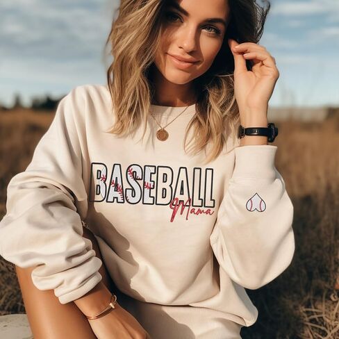 Nani Baseball Mama Embroidered Sweatshirt, Baseball Mama EmbroideredSweatshirt Gift For Mom Mother's Day Gameday Christmas in Saudi Arabia