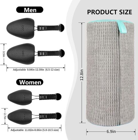2Pcs Shoe Washing Machine Bag with 4Pcs Adjustable Shoe Trees and Storage Bag | Upgraded Zipper and Deep Clean Protection for Sneakers | For Men & Women (Gray) in Saudi Arabia