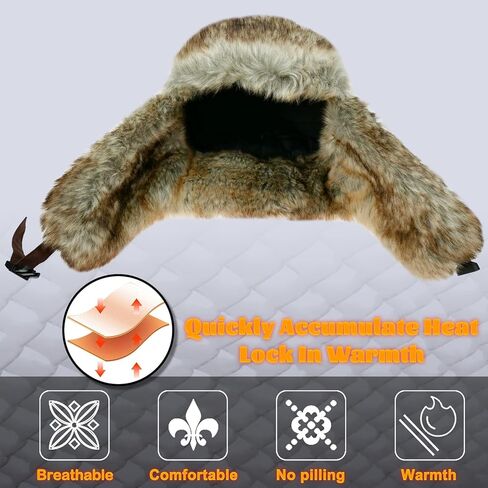 قبعة الصياد الشتوية للجنسين مقاومة للبرودة، قبعة دافئة مع غطاء للأذن للصيد والتزلج والأنشطة الخارجية الشتوية in Kuwait