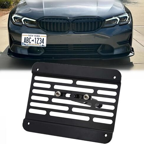 JDM Style No Drill Front Tow Hook إطار لوحة الترخيص لسيارات BMW 3 Series G20 320i 330i 4 Series 420i 430i G22 G23 G26 Z4 G29 2019+ حامل ناقل من الفولاذ المقاوم للصدأ إطار المصد الأمامي in Saudi Arabia