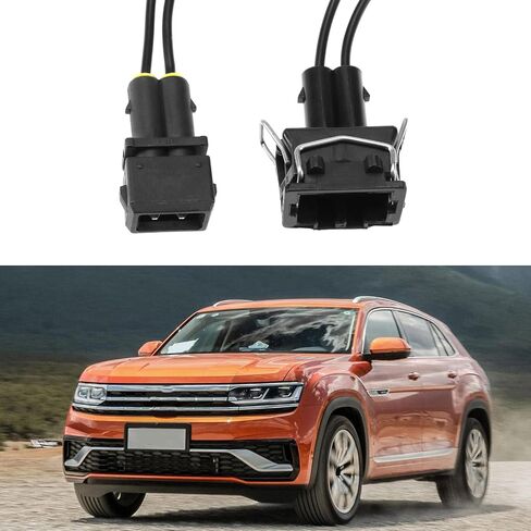 SING F LTD 2 قطعة 2 دبابيس موصل تسخير كهربائي بديل 357972752 متوافق مع مقعد VW Skoda ذكر وأنثى موصل الرصاص الذيل 18 سم أسود in Saudi Arabia