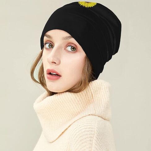 Butterfly Theme Unisex Daily Skull Cup for Men Women, Soft Sunflower Womens Winter Hat Hip-Hop Knit Beanies in Saudi Arabia