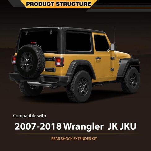 Rear Shock Extender Kit 2"-4" Lift Compatible with Jeep Wrangler JK JKU 2007 2008 2009 2010 2012 2013 2014 2015 2016 2017 2018 in Saudi Arabia