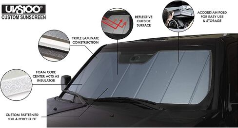 Covercraft UVS100 Custom Sunscreen | Fits 2023-2025 Ford F-250/F-350/F-450/F-550 with Heads Up Display | Silver in Saudi Arabia