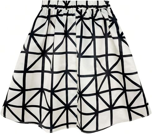 SOLY HUX Women's Midi Skirt Plaid Geometric High Waisted A Line Flared Casual Skirts in Saudi Arabia