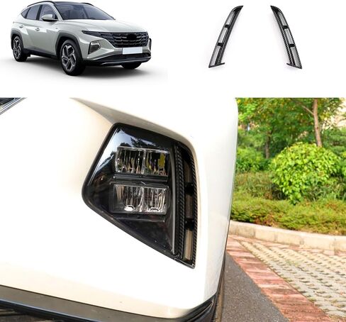 أغطية مصابيح الضباب الأمامية متوافقة مع Hyundai Tucson 2025 2024 2023 2022 إطار مصباح الضباب مدخل الهواء ملحقات السيارة الخارجية ABS 2 قطعة (نمط الكروم اللامع) in Kuwait
