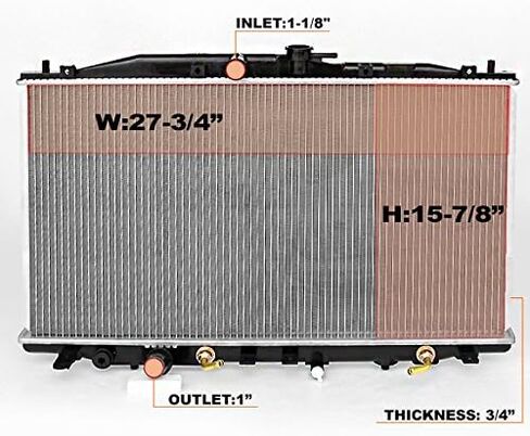 AKKON - For 2004 2005 Acura TSX I4 2.4L Engine Durable Plastic Tanks Aluminum Core Radiator Direct Replacement 2680 in Saudi Arabia