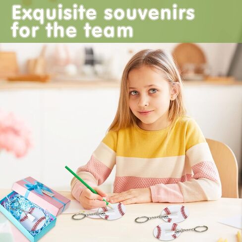 Taiyin 20 Pcs Softball Baseball Acrylic Keychain Blanks Acrylic Keychain with Tassel,Softball Party Gifts for Team(Softball) in Kuwait