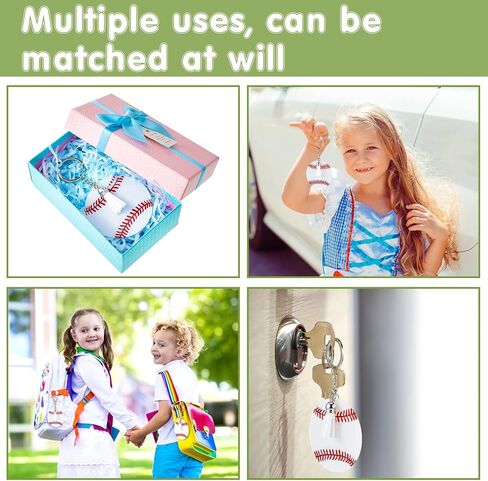 Taiyin 20 Pcs Softball Baseball Acrylic Keychain Blanks Acrylic Keychain with Tassel,Softball Party Gifts for Team(Softball) in Kuwait