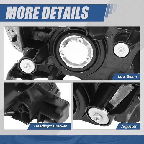 Auto Dynasty Headlights Assembly Compatible with 2003-2007 Honda Accord, Driver Left Side Halogen Headlamps Replacement, OE Style HO2502120, Chrome Housing Amber Corner in Saudi Arabia