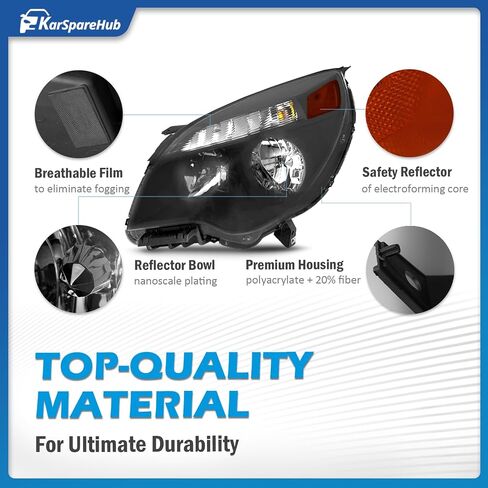 Headlights W/Bulbs for 2010-2015 Chevy Equinox LS/LT Model Headlamp Replacement Driver & Passenger Side in Saudi Arabia