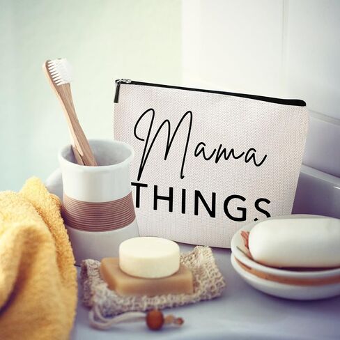 Mama and Baby Bag Set Canvas Pouch Set Keepsake for New Mothers Travel Toiletry Bag for Baby Stuff, Mother's Day Gifts, Set of 2 in Kuwait