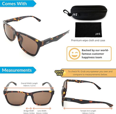 J+S Mission Mark II Rectangle Polarized Sunglasses for Men | Spring Hinge Frame | Polarized 100% UV 400 | Medium-Small Fit in Saudi Arabia