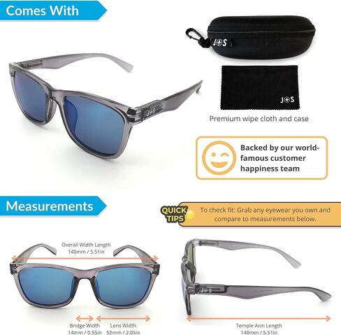 J+S Mission Mark II Rectangle Polarized Sunglasses for Men | Spring Hinge Frame | Polarized 100% UV 400 | Medium-Small Fit in Saudi Arabia