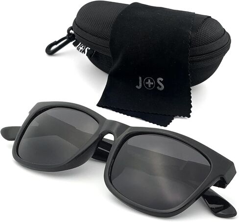 نظارات شمسية J+S Mission Mark II مستطيلة مستقطبة للرجال | إطار مفصلي زنبركي | مستقطبة 100% UV 400 | مقاس متوسط-صغير in Kuwait