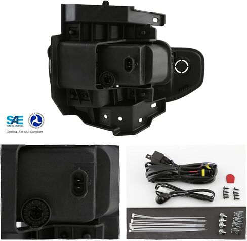 AKKON - Fits 2019-2024 Ram 1500 Pickup Truck [LED Type] Bumper Chrome Fog Lights Pair w/Wiring Harness Screw Switch in Saudi Arabia
