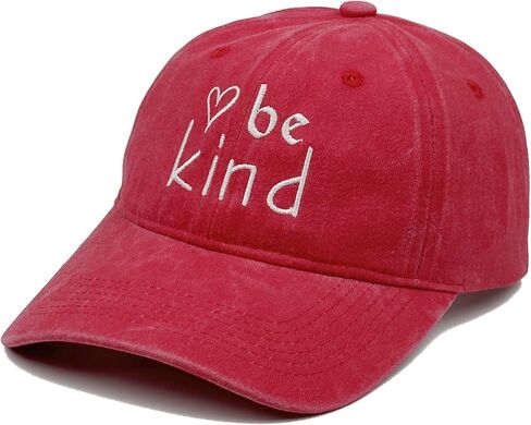 Be Kind Embroidered Baseball Cap - Cotton Vintage Dad Hat for Women & Men, Adjustable Unisex Inspirational Hat in Kuwait
