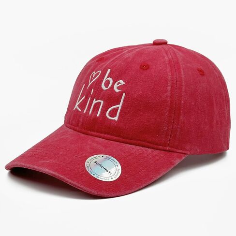 Be Kind Embroidered Baseball Cap - Cotton Vintage Dad Hat for Women & Men, Adjustable Unisex Inspirational Hat in Kuwait